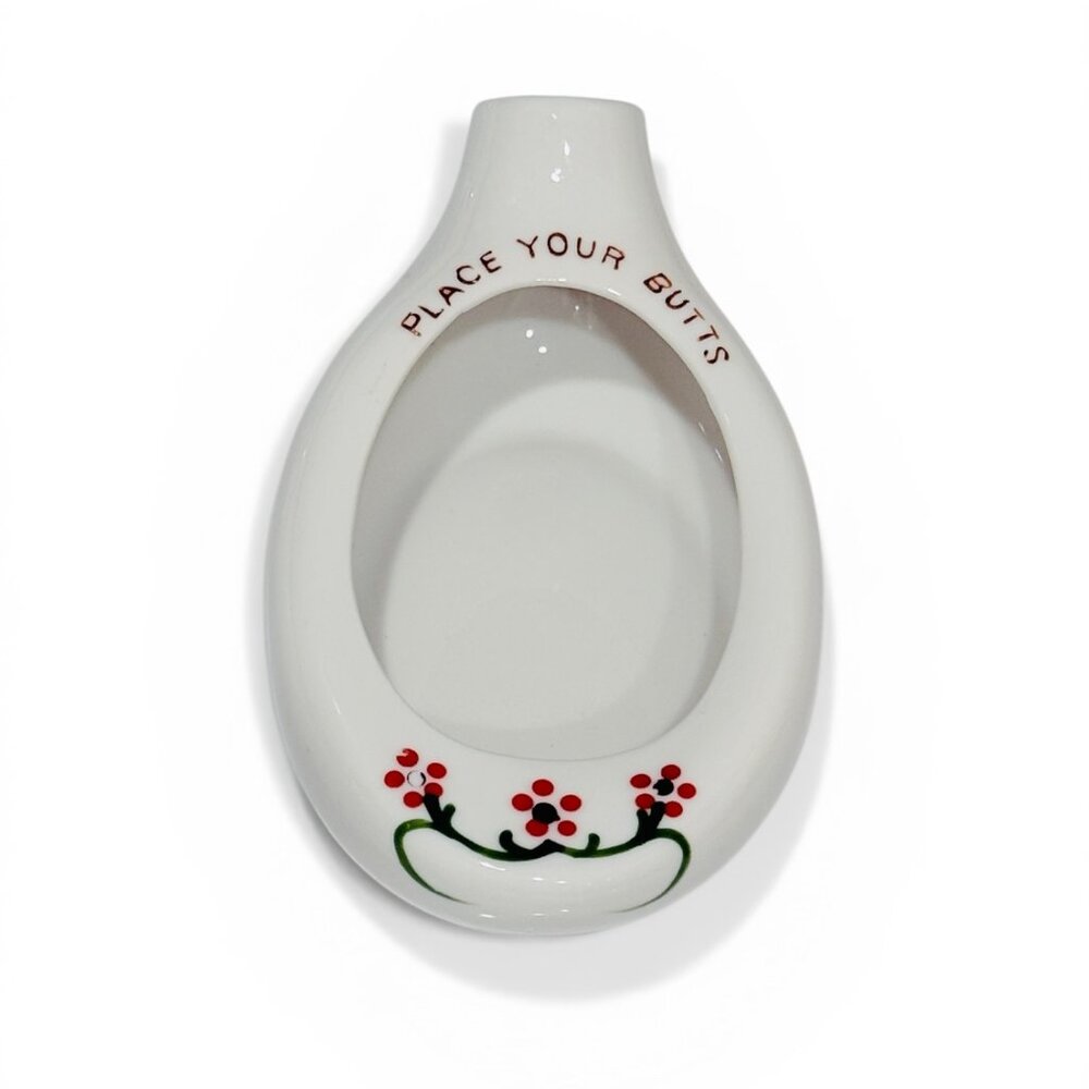 Vintage "Place Your Butts" Porcelain Ashtray Made in Japan - Picture 3 of 11